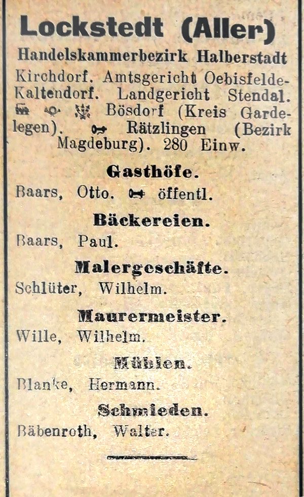 Auszug aus einem alten Adressbuch