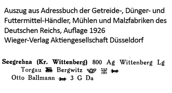 Auszug aus einem alten Adressbuch